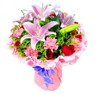 感恩的心 19朵混合花+百合